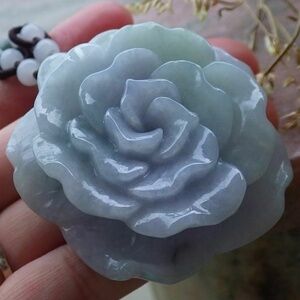 Certified Green Lavender 100% Natural A Jade jadeite pendant Orchid Flower 花开富贵